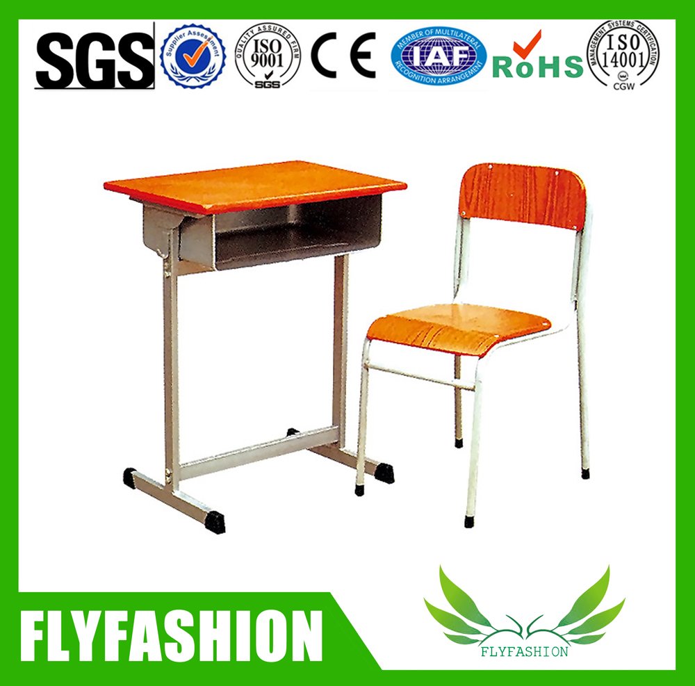 مكتب وكرسي طالب مدرسي خشبي واحد مستعمل (SF-33S)