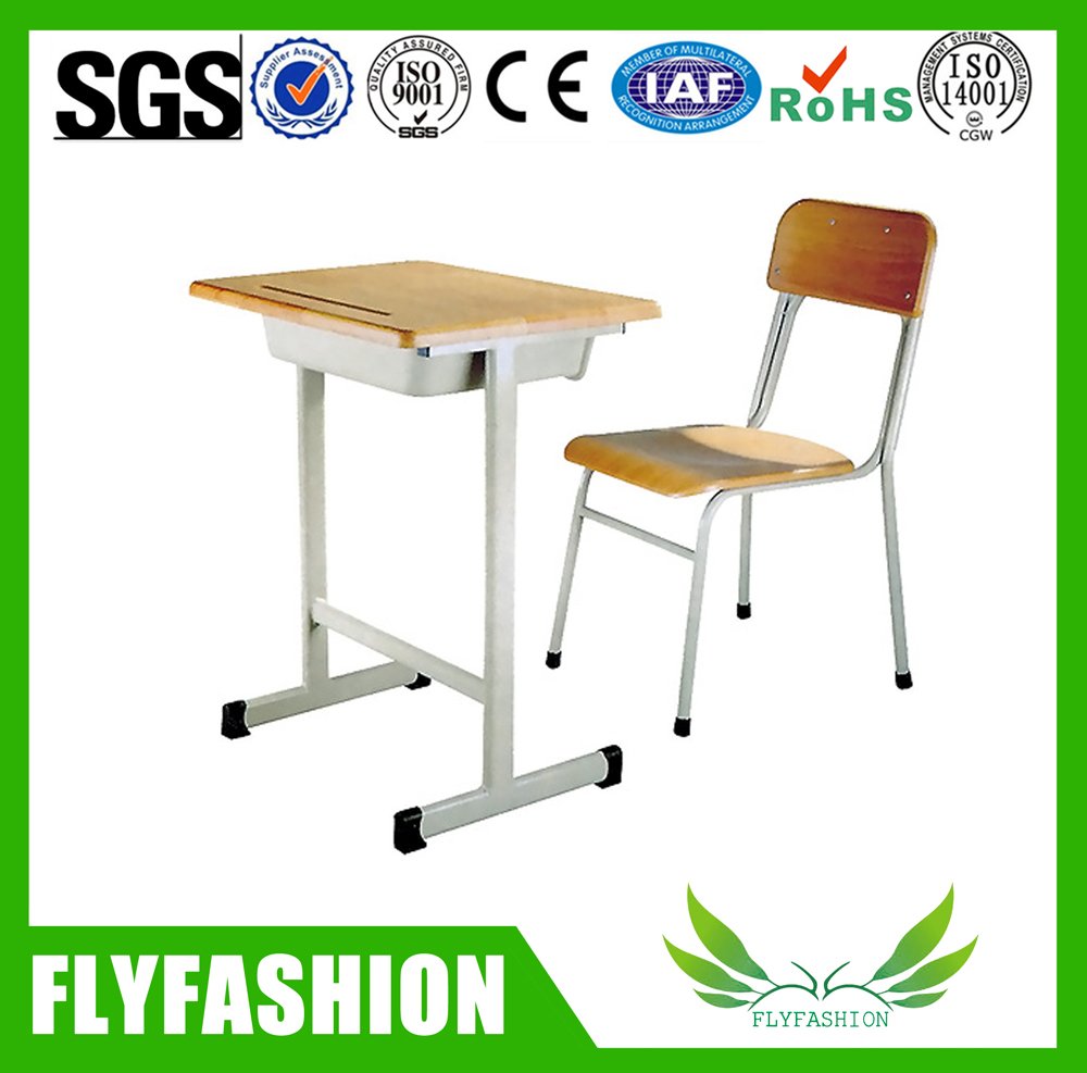 مكتب وكرسي طالب مدرسي خشبي واحد مستعمل (SF-33S)