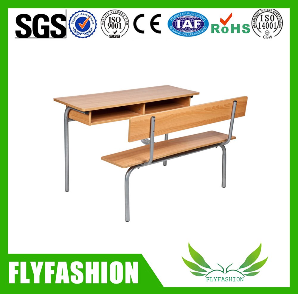 مكتب وكرسي مدرسي خشبي مزدوج (SF-37D)