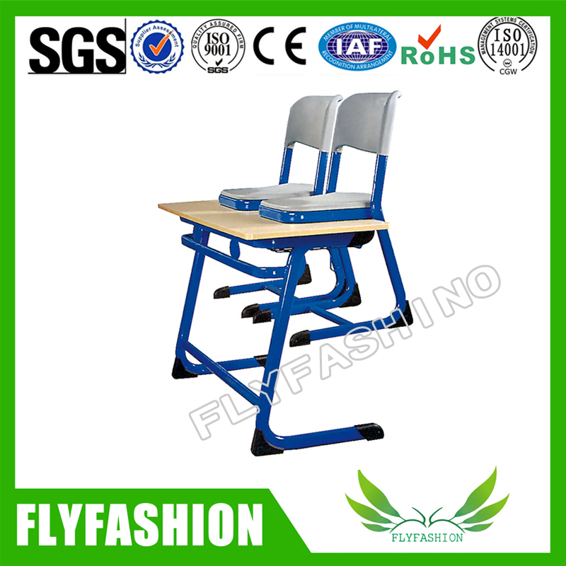 مكتب وكرسي مدرسي بإطار خشبي ومعدني رخيص الثمن (SF-15D)